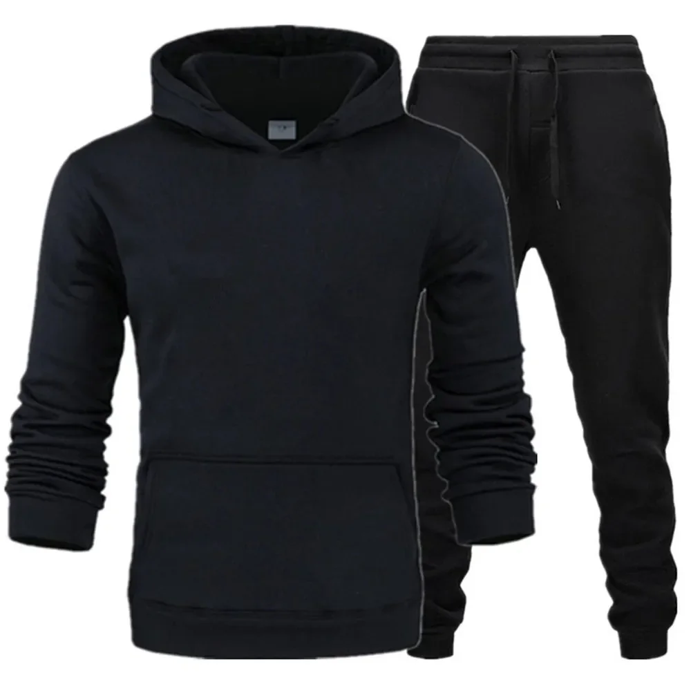 

2025 winter hoodies suits men fashion Fleece red hoodie black Brand pants Casual Jogger suit tracksuit sweatshirt
