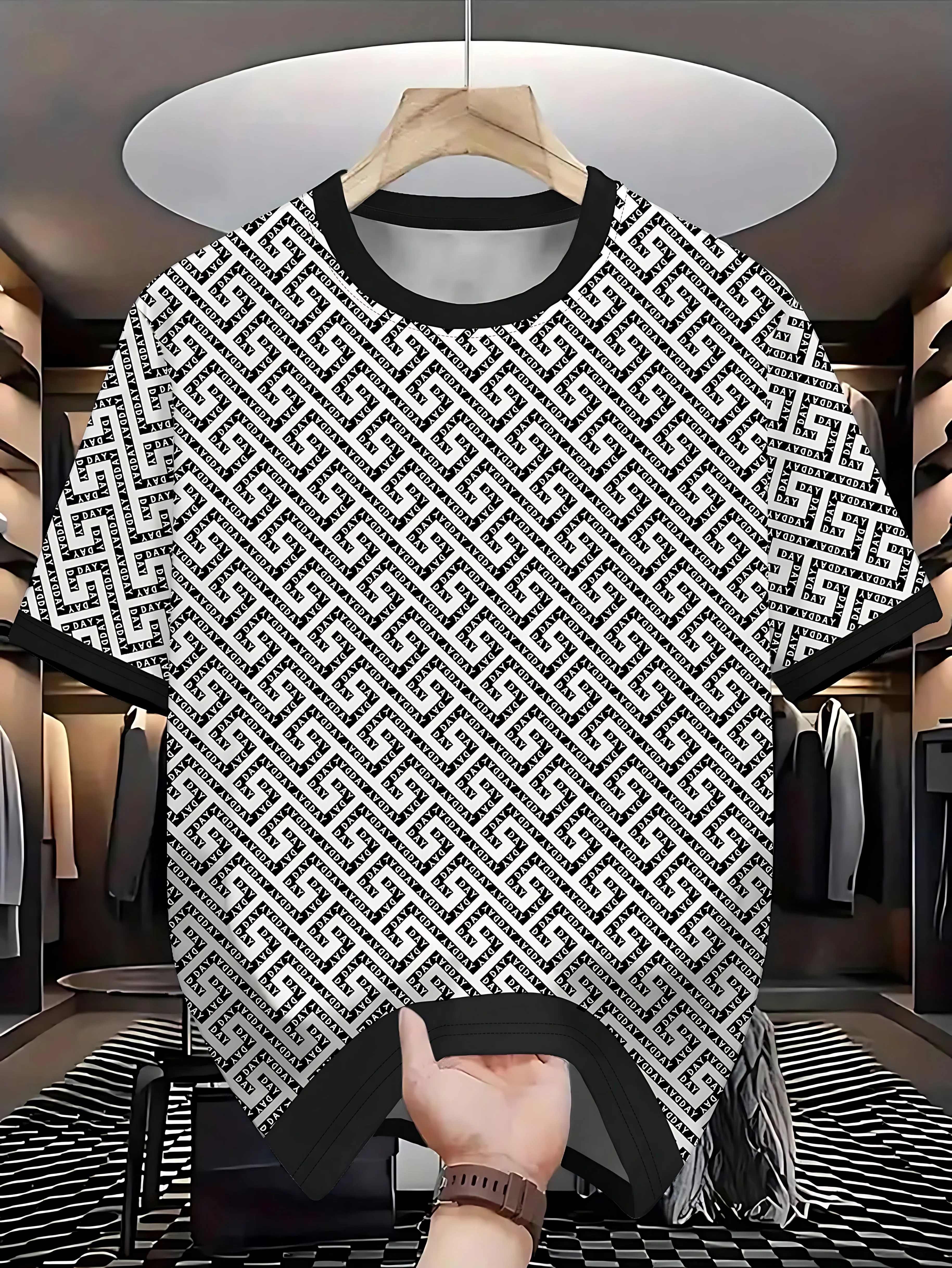 The new men's T-shirt for the summer of 2025 features a casual fashionable soft and breathable 3D pattern print