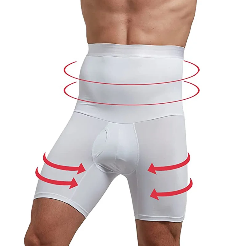 Men Tummy Control Shorts High Waist Body Shaper Compression Belly Girdle Slimming Underwear Boxer Briefs Abdomen Control Pants