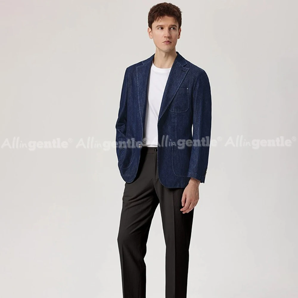 Men's Denim Jackets & Blazers Single-Breasted Regular Fit Casual Jackets for Men
