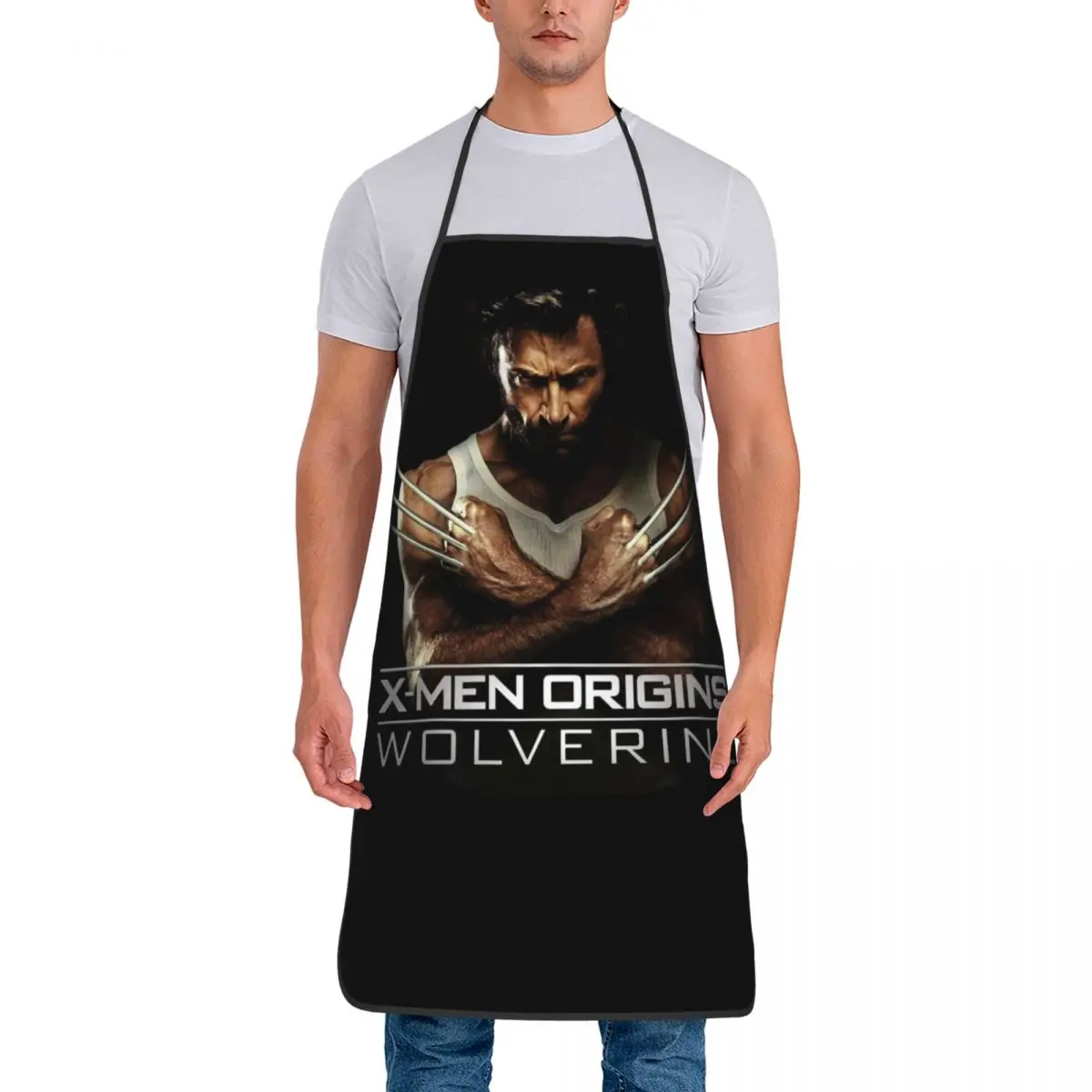 Unisex Fashion Cool Fun Bib Apron Adult Women Men Chef Cuisine for Cooking Kitchen Marvel X-Men OriginsꬆWolverine Painting