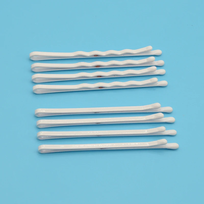 50PCS 2mm*5.5cm White Metal Bobby Pins Waved Hair Slide Hair Clips DIY Nurses Hairpins Hair Accessories Nickle Free Lead Free