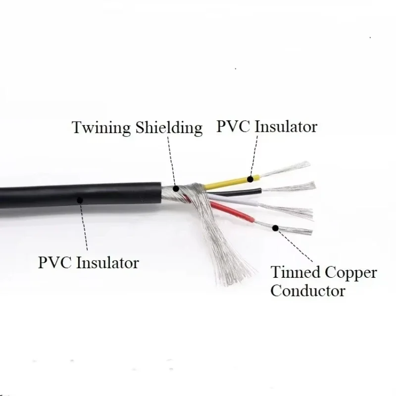 Grey Shielded Wire Signal Cable 32 30 28 26 24 22 20 18 AWG Channel Audio 2 3 4 5 6 8 Core UL2547 Headphone Copper Control Wires