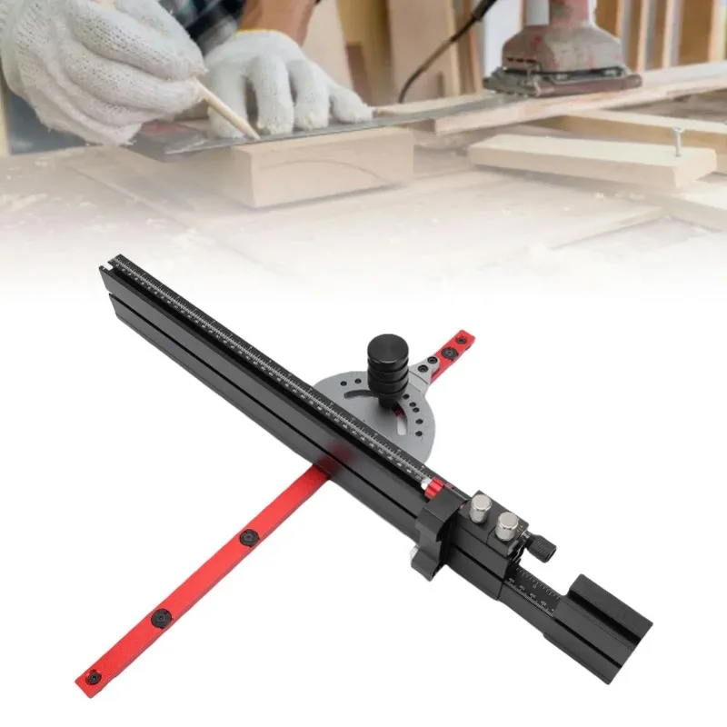 Expandable Miter Fence Table Saw Miter Gauge Fast Zero Calibration Hex and Open Wrench for 3/8x3/4 Inch T Slot for Woodworking
