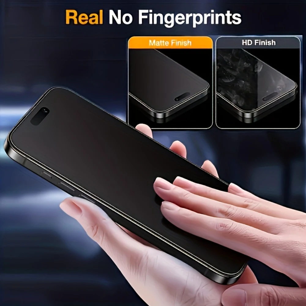 NNBILI 3 قطعة غطاء كامل ماتي الخصوصية حامي الشاشة آيفون 17 16 15 14 13 12 11 برو ماكس 17Air 16e XS ماكس مكافحة مختلس النظر الزجاج