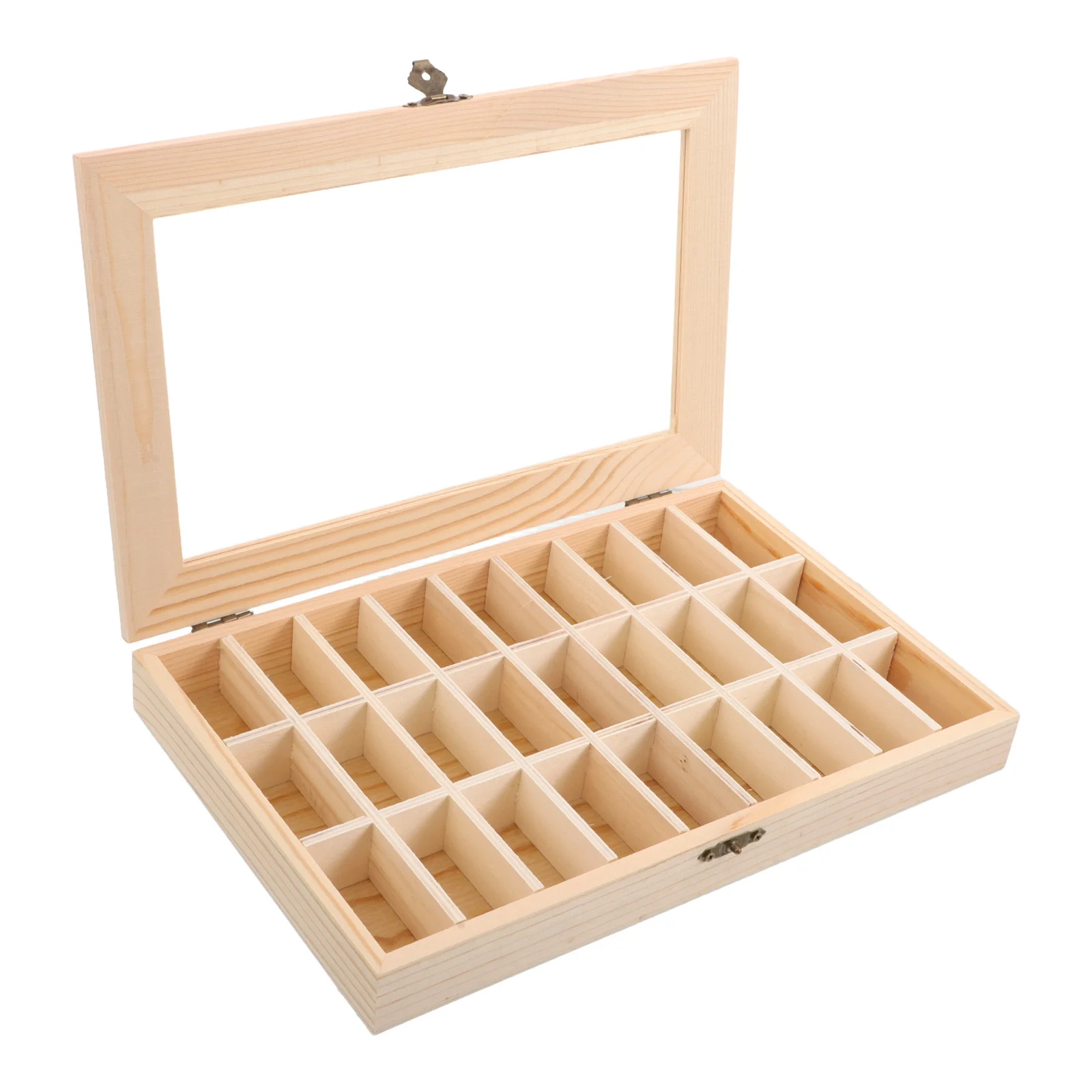 

Wooden Rock Mineral Display Case Clear Lid Storage Box for Crystal Specimens Geology Education Collection Crystal Display Case