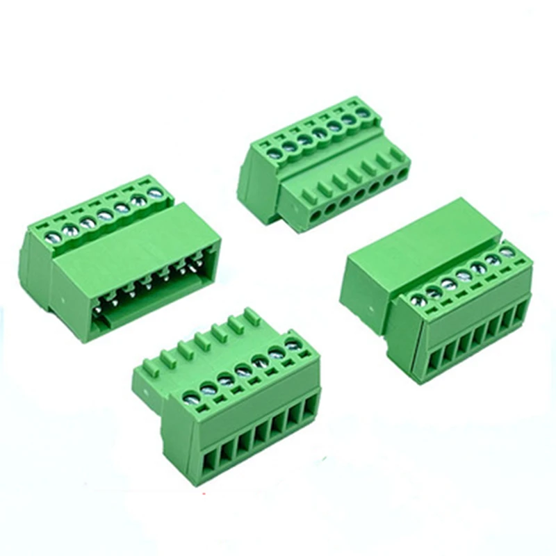 5 Pairs solderless docking type 2EDG 2.54MM screw terminal block connector PCB plug-in type 2edg type green terminal block