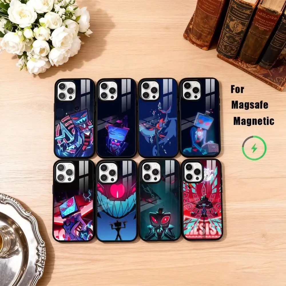 

H-Hazbin V-Vox H-Hotel Phone Case For iPhone17,16,15,14,13,12,11 Plus,Pro Max Magnetic For Magsafe Wireless Charging