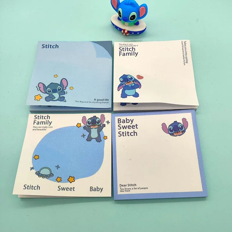 4 pcs/lot Disney Stitch Memo Pad Sticky Notes Kawaii 30 Sheets N Times Stationery Label Notepad Post Office School Supplies Gift