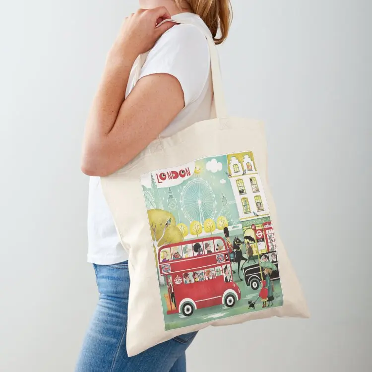 

Happy London Tote Bag Canvas shoulder bag cloth bag woman the tote Gift