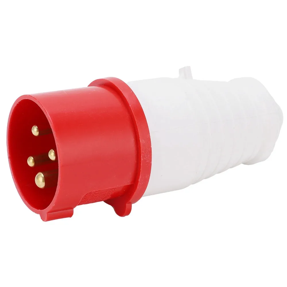 1 Set 4Pin Industrial Plug Connector IP44 Waterproof Industrial 380-415V 16A Heavy Duty Three-Phase Power Plug