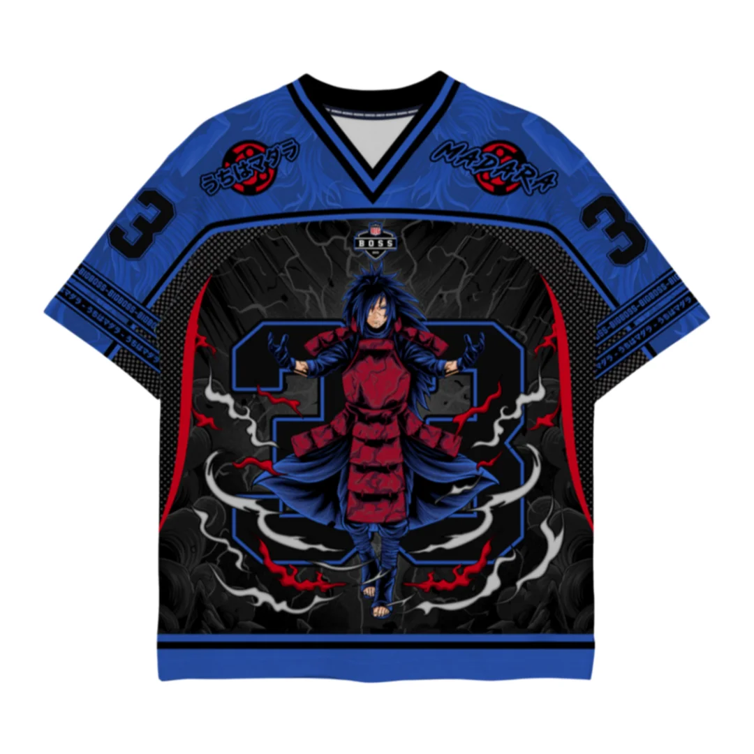 Naruto Madara Uchiha Anime Print Football Jersey Family Summer Adults Kids Athleisure T-Shirt Breathable Quick Dry Streetwear
