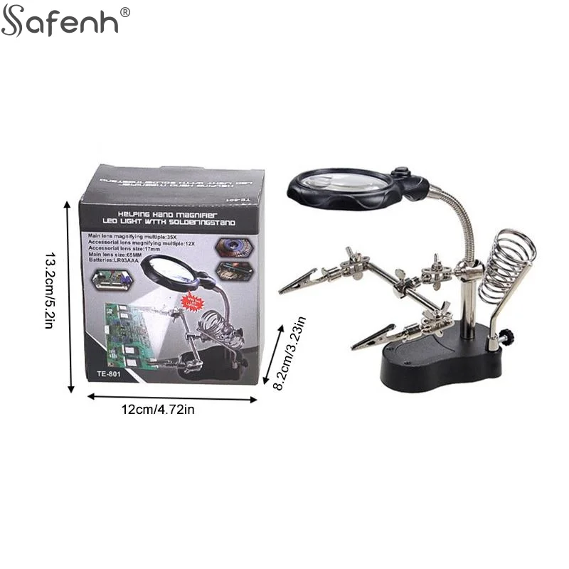 1 قطعة مشبك اليد المشبك Led عدسة مكبرة سبيكة لحام حامل المكبر لحام إصلاح حامل أدوات DIY بها بنفسك مساعد المشبك