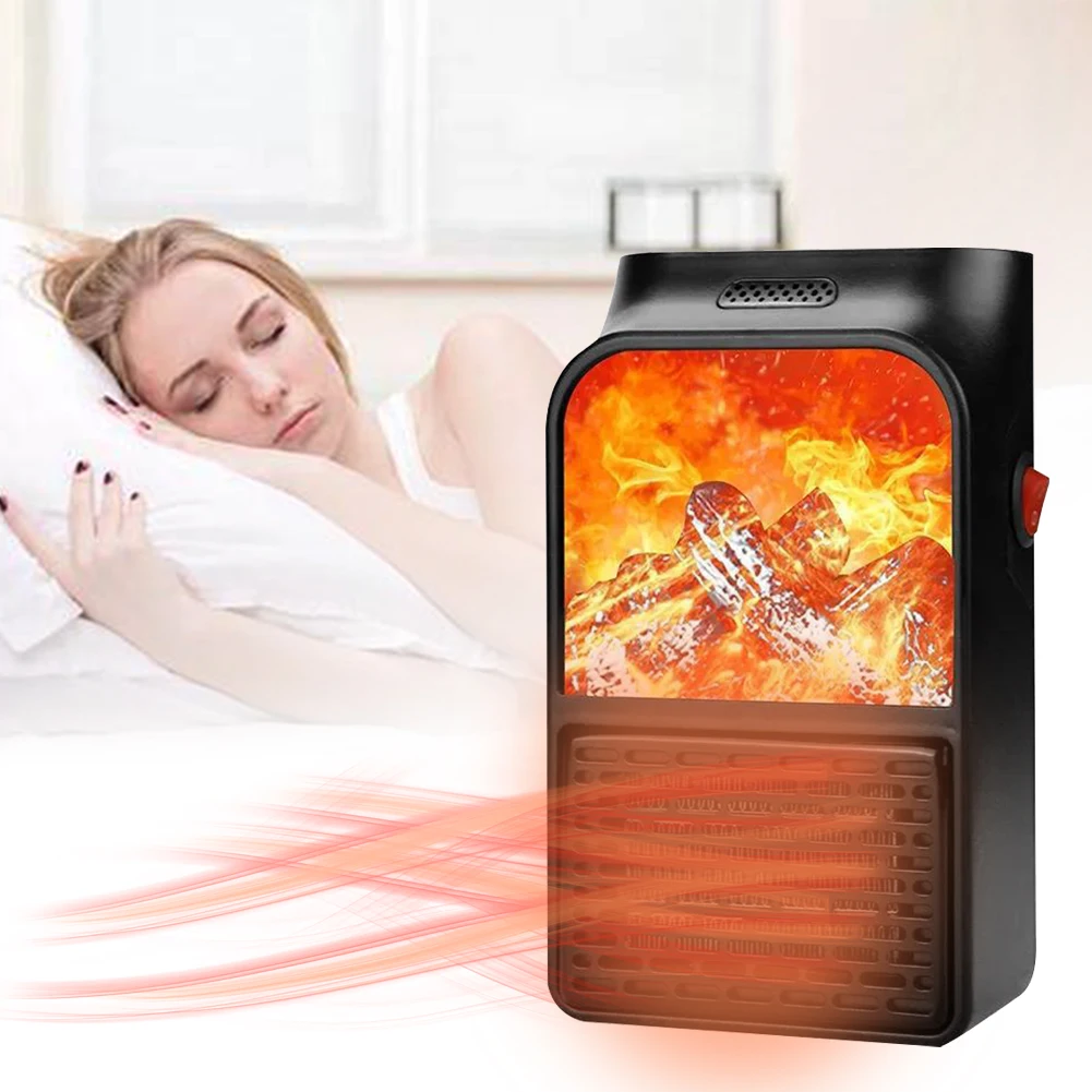 

Smart 900W Electric Space Heater Plug in Wall Heater 3D Flame Room Heating Stove with Remote Control Winter Warmer Machine
