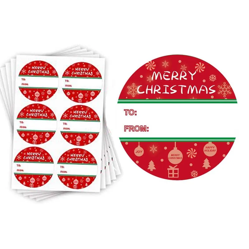 60pcs Name Tags Christmas Stickers Seals Labels 2 