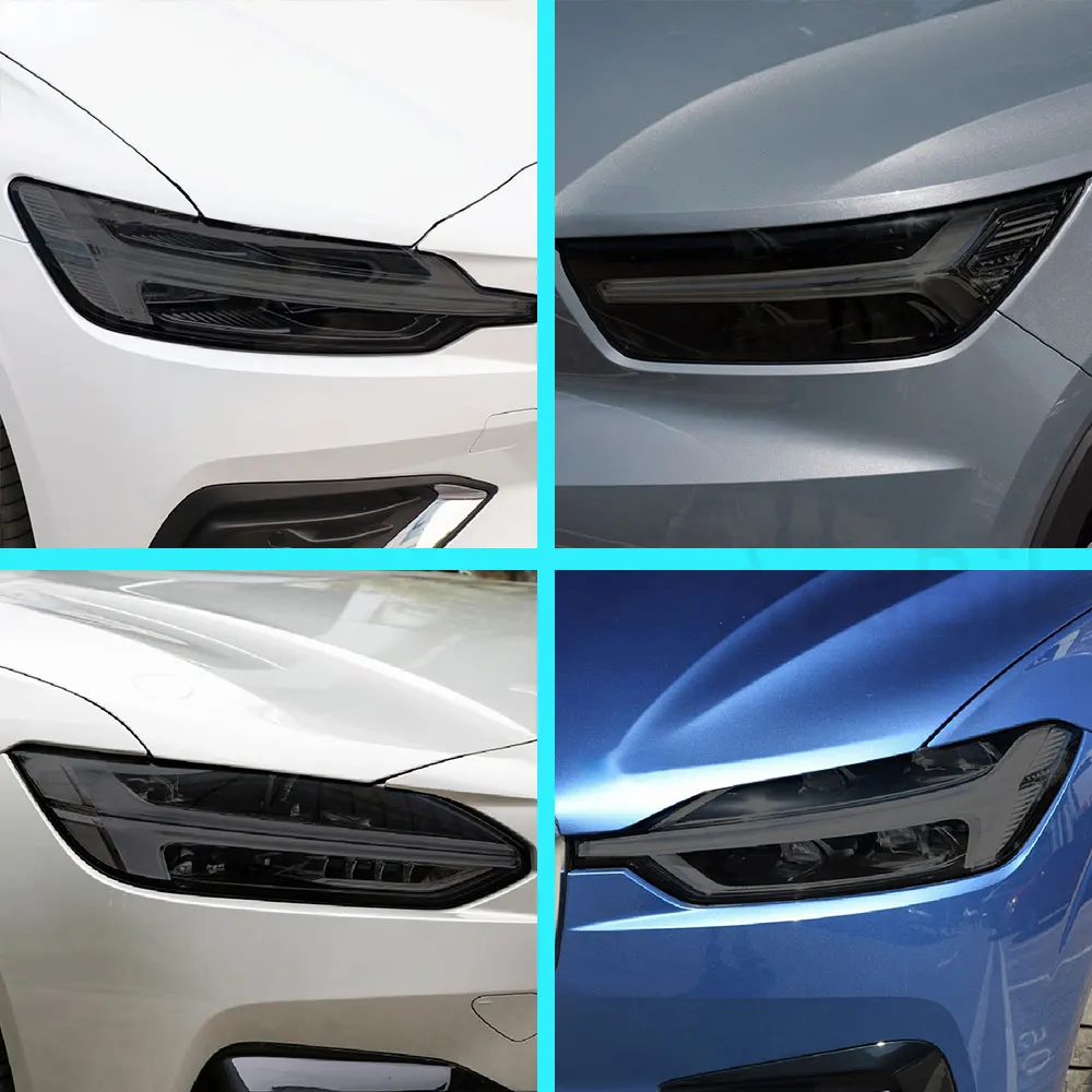 

PPF 2Pcs Car Headlight Protective Tint Film Smoke Black TPU Front Light Sticker for Volvo S60 S90 V60 V90 XC60 XC90 Accessories