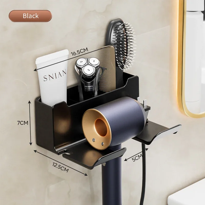 1PC Hair Dryer Holder Wall Dryer Cradle Straightener Stand Hairdryer Organizer Box Toilet Blower Holder Shelf Bathroom Tool