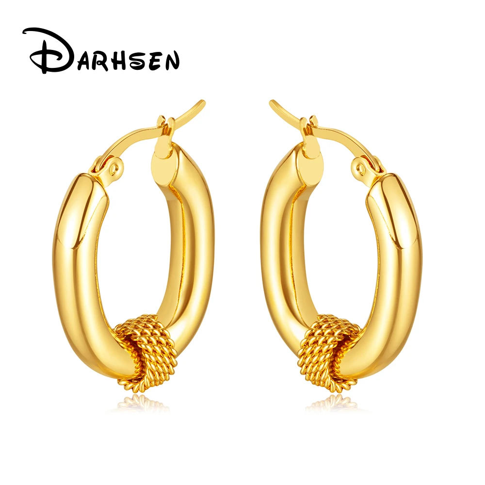 

DARHSEN Hyperbole Big Women Statement Hoop Earrings Fashion Jewelry Accessory Gold Color Stainless Steel Party Gift New 2023