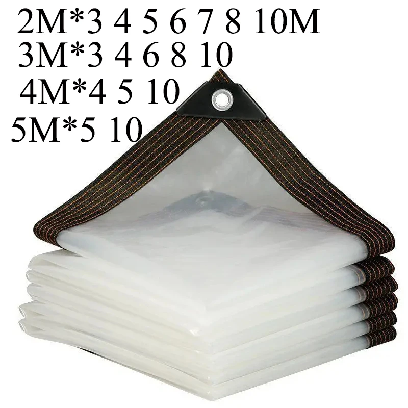 Large Transparent Tarpaulin 2*3 4 5 6 7 9 10  3x4*5 6 8 Waterproof Rainproof Clear Tarp Plant Cover Insulation Garden Camp Patio