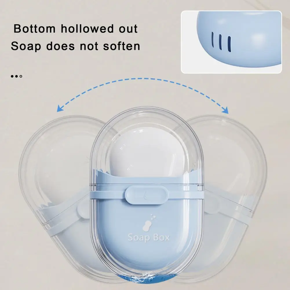 

Soap Case Portable Travel Soap Box with Drainage Function Lock Design for Business Trips Dustproof Leakproof Soap Holder