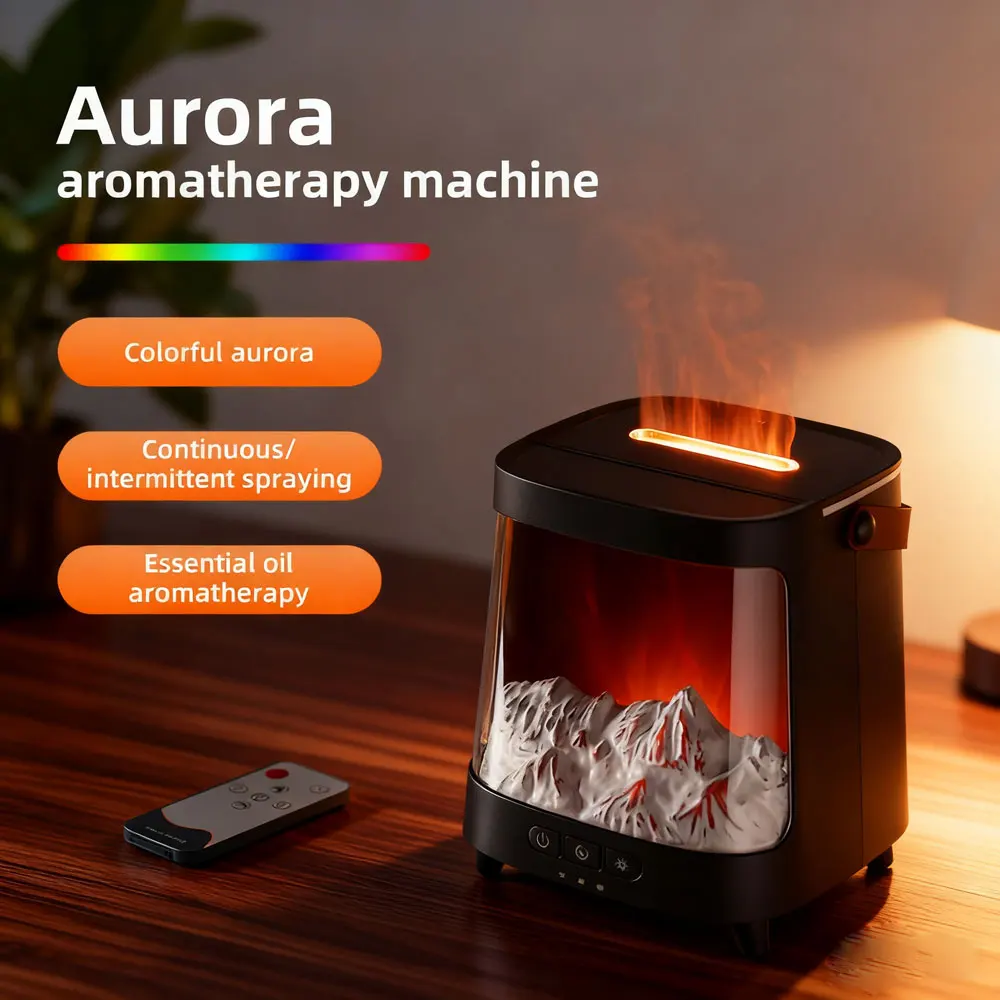 

Аппарат для ароматерапии Aurora, 200 мл, диффузор с дистанционным управлением, 7-цветный светодиодный сменный светильник, USB ультразвуковой аромадиффузор для дома