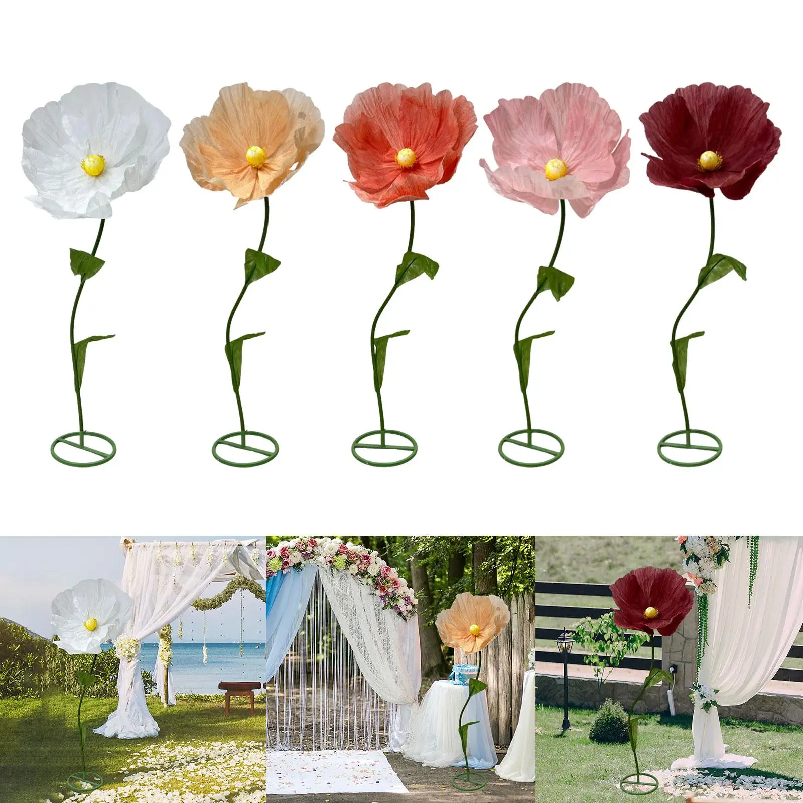 

Huge Artificial Flower Height 1.7M Handcrafted Paper Flower for Home Ritual Occasions Wedding Showers Nursery Wall Decoration