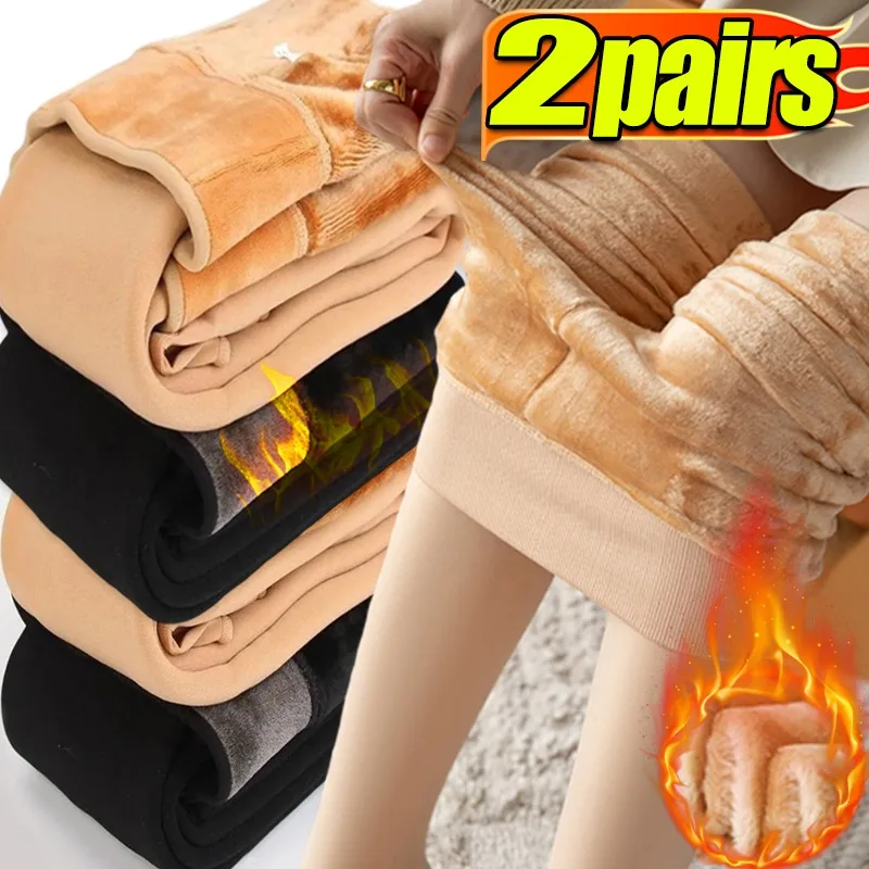

Thicken Thermal Tights Leggings Women Winter Fleece Velvet Thermo Stockings High Waist Elastic Slim Sexy Translucent Pantyhose