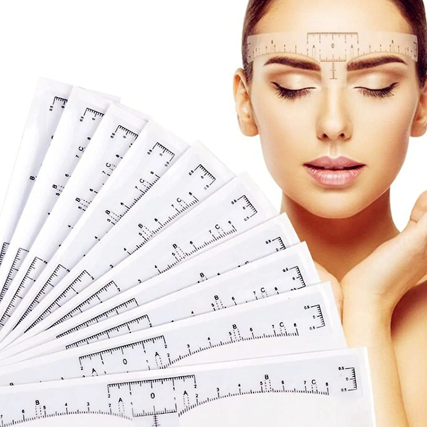 

10/20/30pcs Disposable Eyebrow large Ruler Microblading Accessories Tool Measurement Mark Permanent Makeup Sticker Tattoo Kit