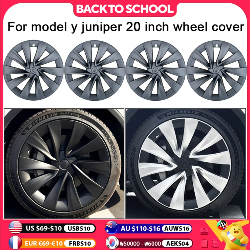 

4PCS Hub Cap for Tesla Model Y Juniper 2025 Wheel Cap 20 Inch Replacement Automobile Hubcap Full Rim Car Accessories Wheel Cover