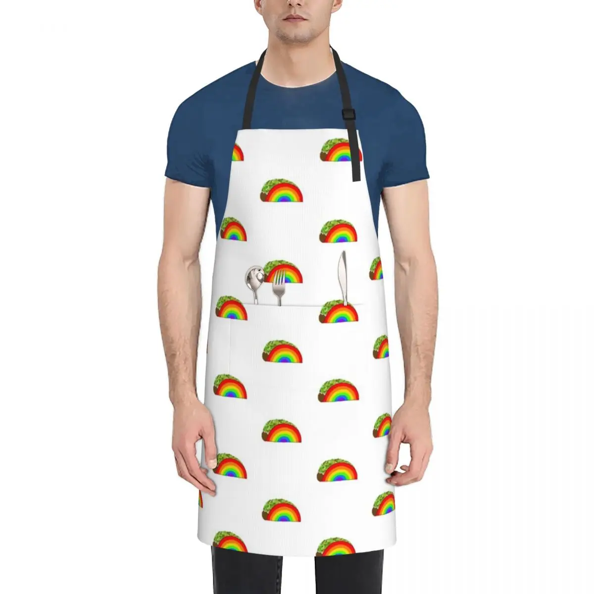 

Rainbow Taco Pride Apron For Man Kitchen Accessories 2022 Apron