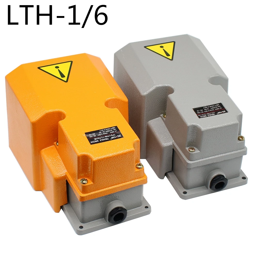 LTH-1/6 Aluminum Shell Foot Switch Silver Point Industrial Reset Pedal Machine Tool Part Electrical Power 