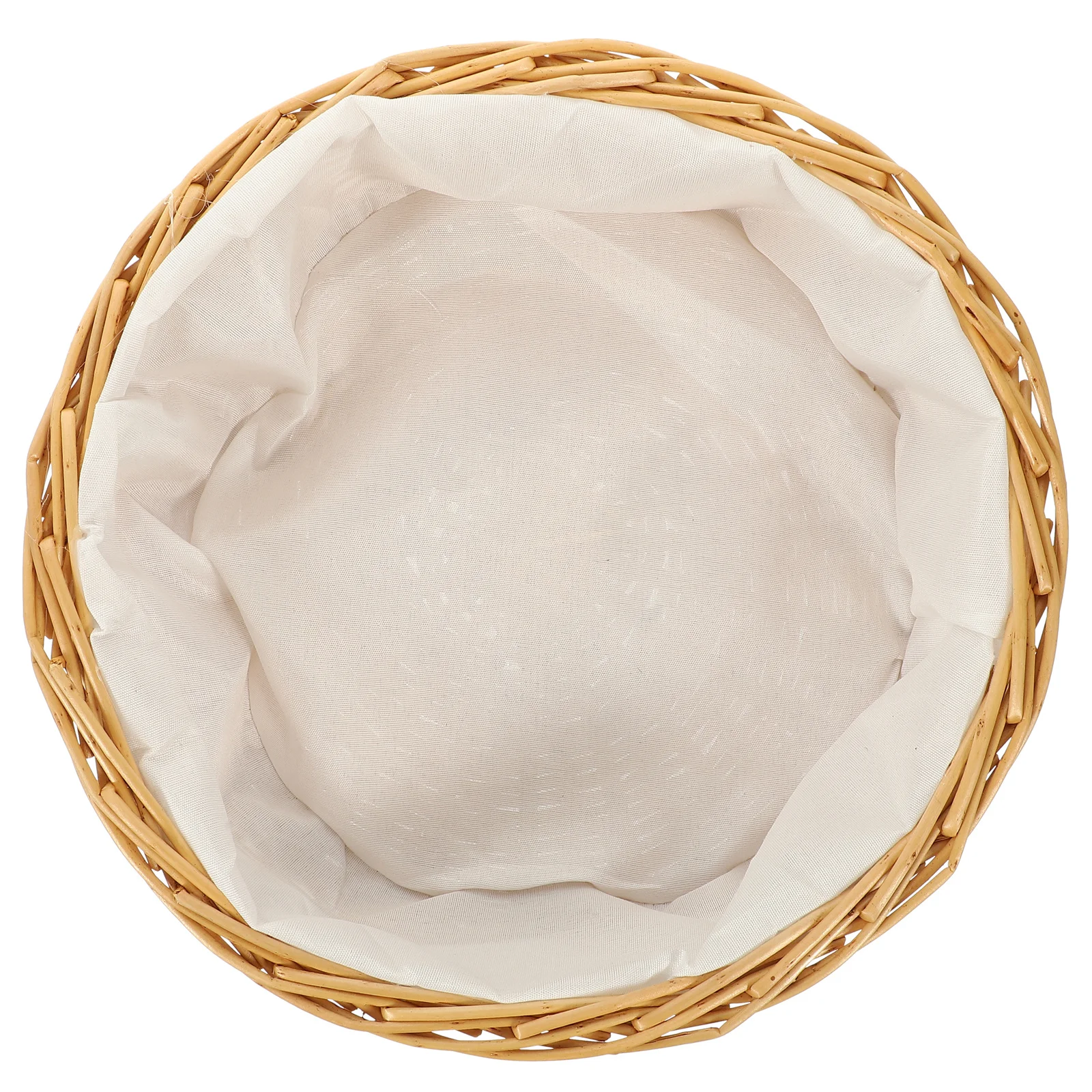 

Woven Bread Basket 25Cm For Home Office Storage Snack Pastry Holder Rattan Food Container Kitchen Tray Fruit Organizer