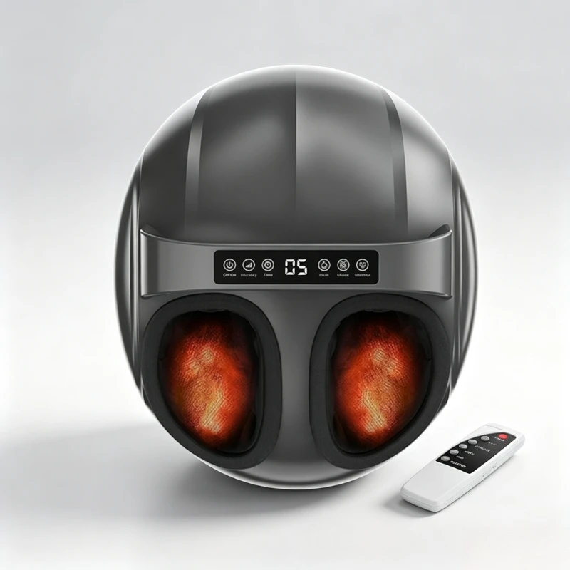 Smart Foot Massager with LCD Control Panel 9 Levels Adjustable Timing Heat Function Portable Electric Foot Massage Instrument