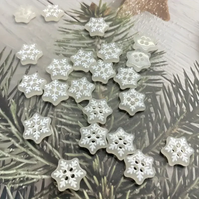 

10pc Christmas Snowflake Dress Button Shirt Sweater Decoration Accessories Clothing Hair Accessories Christmas Decoration Button
