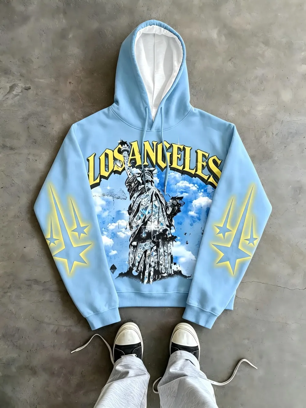 New men's autumn kitten butterfly gradient print comfortable soft hooded sweatshirt long sleeved T-shirt outdoor casual top