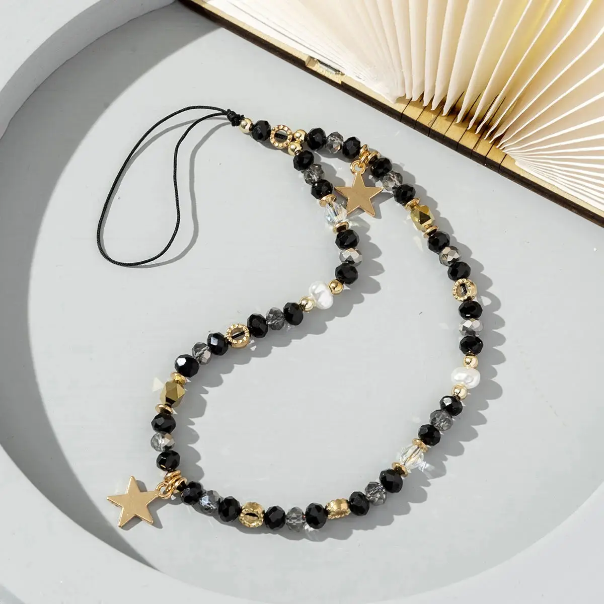 Star Pearl Beads Mobile Phone Charm Chain Women Cellphone Strap Anti-Lost Lanyard Hanging Cord Jewelry Bracelet Keychain Gift