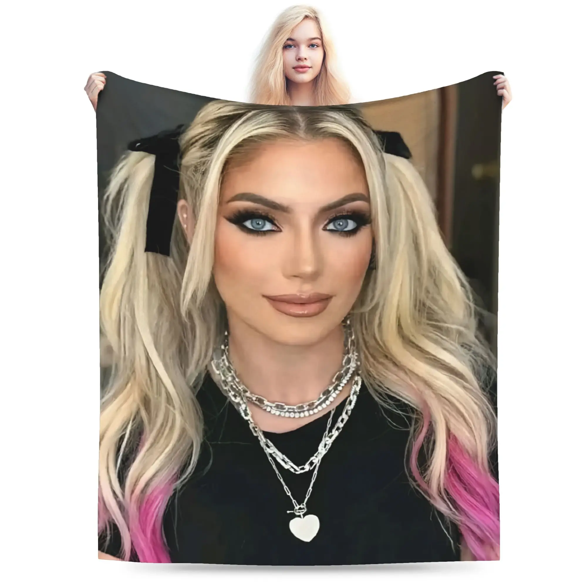 Super Soft A-Alexa Bliss Throw Blanket Premium Flannel Fleece Lightweight Wrestler  Bed Blanket Cozy Plush Blankets All Season