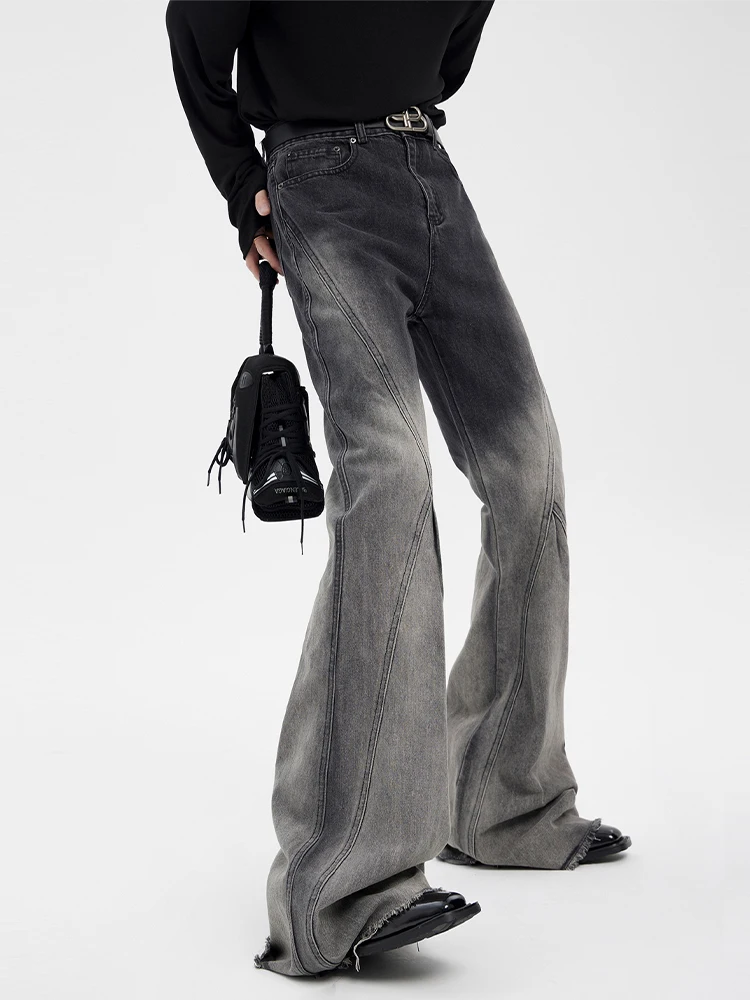 الشتاء المرأة متوهج السراويل عالية الجودة منخفضة الارتفاع جرس أسفل Y2k كاوبوي فضفاض الدنيم مصمم عفريت الأساسية الظلام الأكاديمية Harajuku