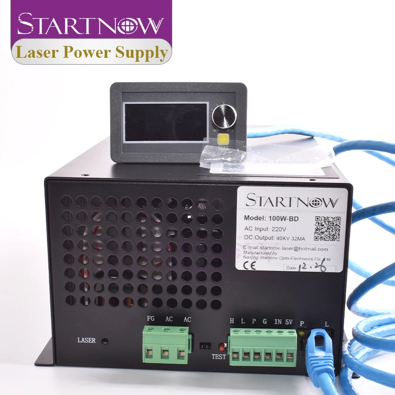 Startnow 100W-BD CO2 Laser Power Supply 120W With Display Screen 110V PSU MYJG-100 220V Co2 Laser Tube Cutting Machine Source