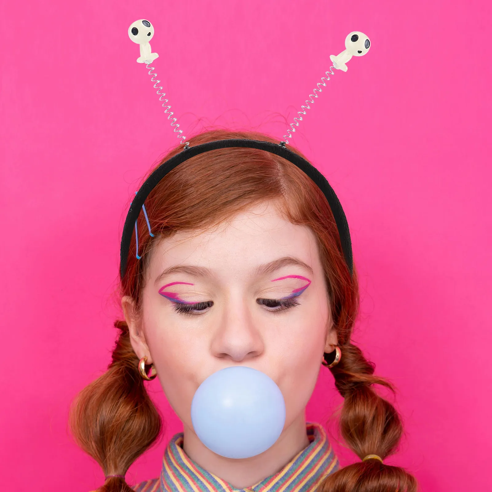 

2 шт. светящиеся в темноте антенны-наушники для Хэллоуина, косплея, вечеринок, костюмированных мероприятий, космическая тематика, забавная повязка на голову