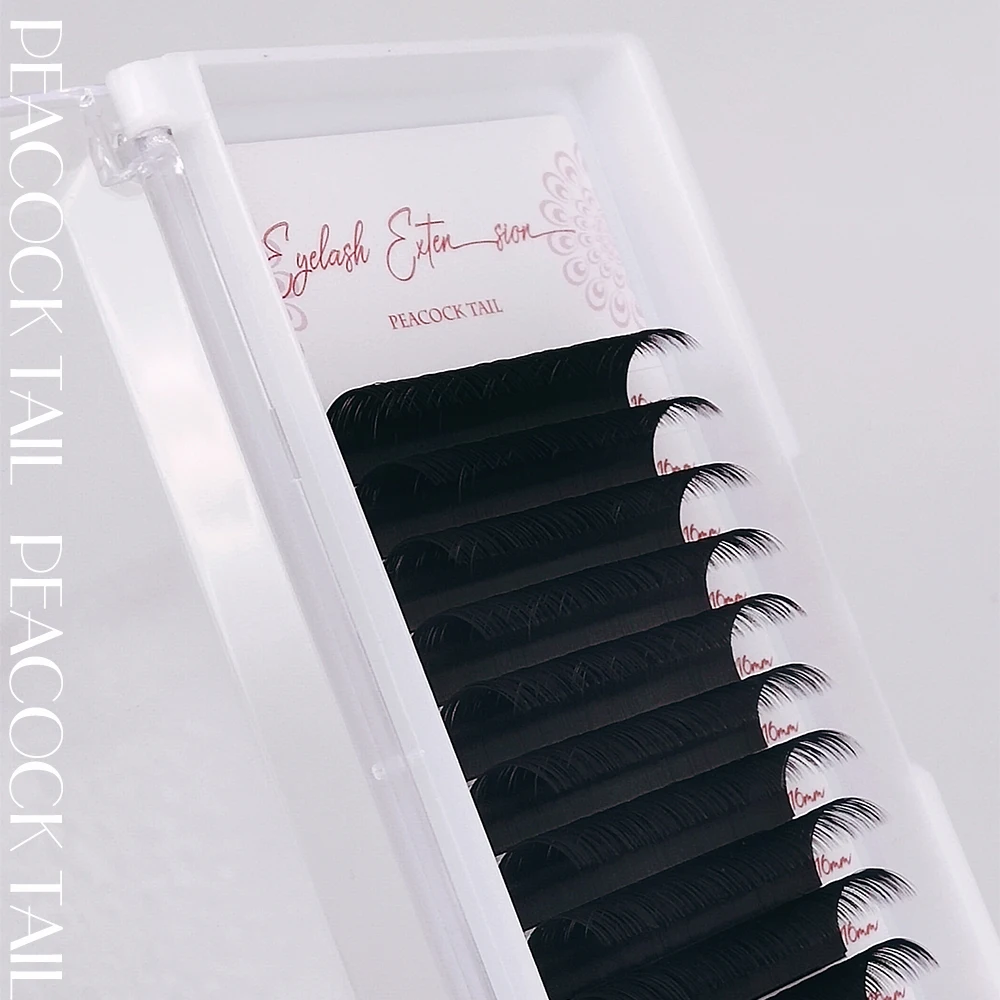 16rows classic eyelash extension professional Volume matte individual eyelashes natural soft eyelashes mix Peacock tail