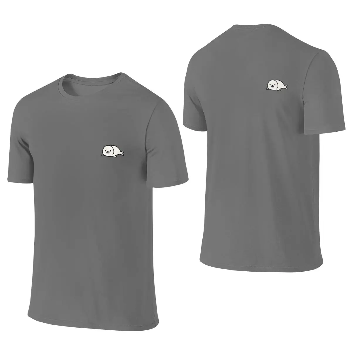 Seal Sweat-Absorbing Reversible T-shirtMinimalist Style Eco-Friendly Printing Men's T-shirts