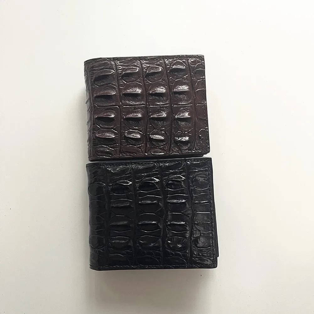 New Men's Crocodile Leather Wallet, Fashionable Genuine Leather Short Wallet, Authentic Folding Card Holder