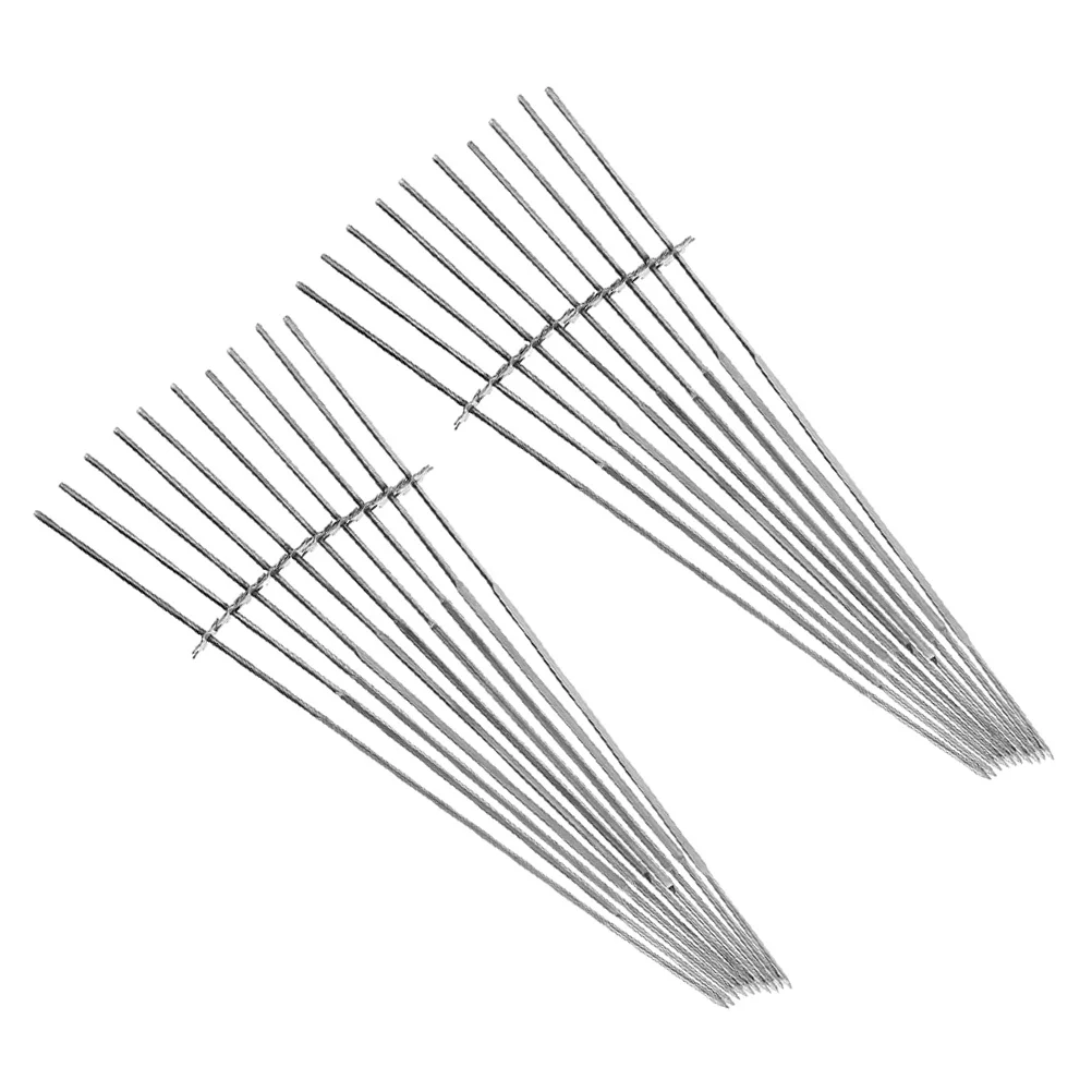 

20 шт., шампуры для барбекю из нержавеющей стали, автоматический вращающийся механизм для равномерного нагрева, мяса, курицы, креветок, уличного гриля, кемпинга