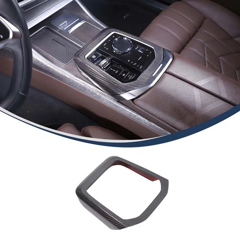 

For BMW 7 Series G60 2023 Car central control gearbox decorative frame sticker Real carbon fiber interior accessories