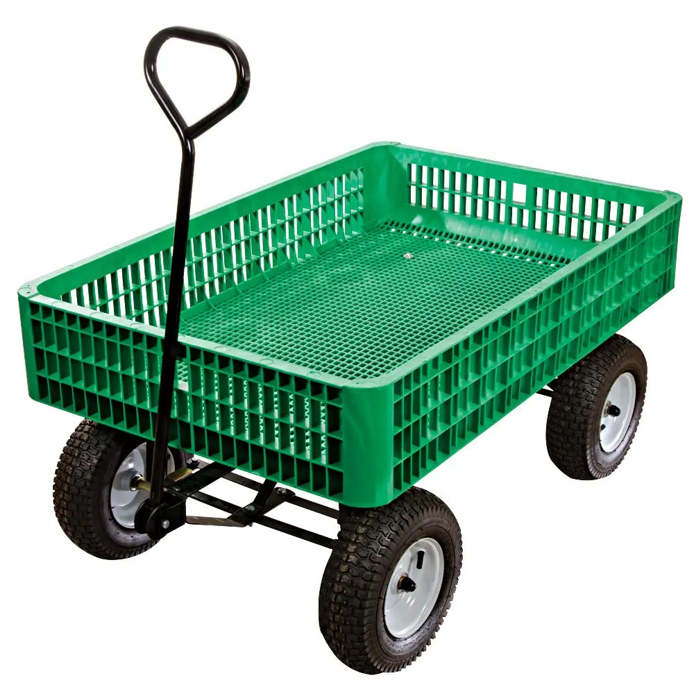 

Green Utility Wagon with Flat-Free Tires - 30 x 46 x 7.5 Inch Tray, Customized