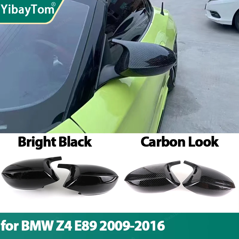 Carbon Fiber Look Black Side mirror cover Replacement M Look Shell sDrive28i sDrive30i sDrive35i for BMW Z4 Z 4 E89 2009-2016