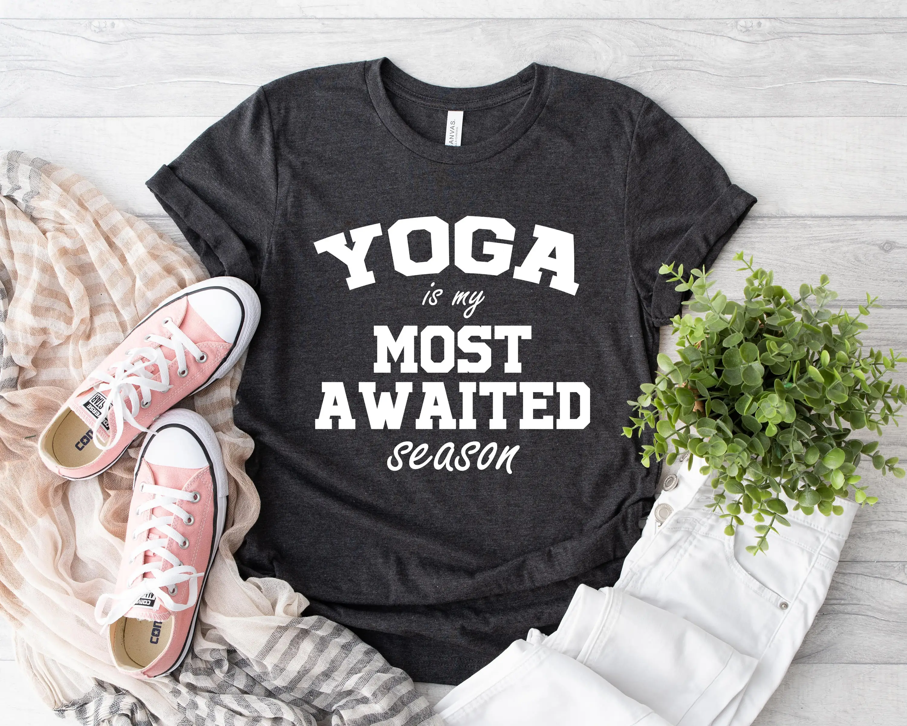 Yoga Is My Most Awaited Season T Shirt Namaste Women Positive Meditation