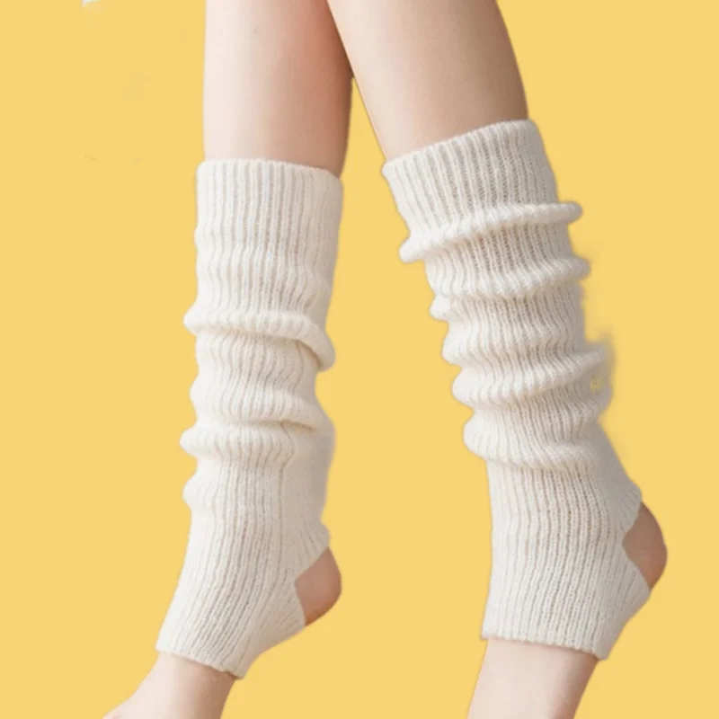 

2/4 Pairs New Women's Autumn And Winter Leg Covers Thickened Calf Socks Knitted Long Socks Warm Pile Socks White Socks Jk Socks