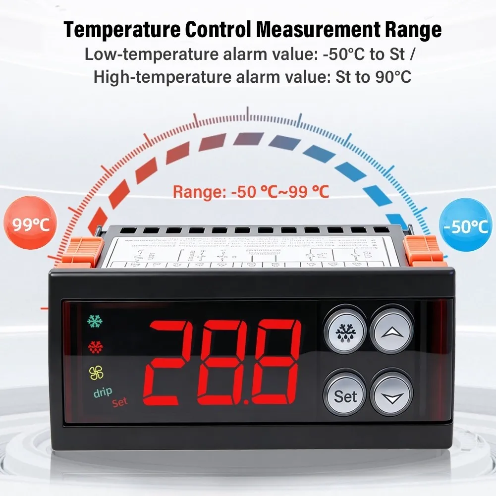 /Digital /Temperature /Controller 220V Thermostat With 3 Output Relays For Refrigeration Cold Storage Defrost Fan Control view 6